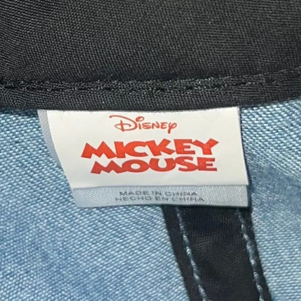 Disney Mickey Mouse Denim Hawaiian‎ Floral Print Strap Back Hat Youth OS